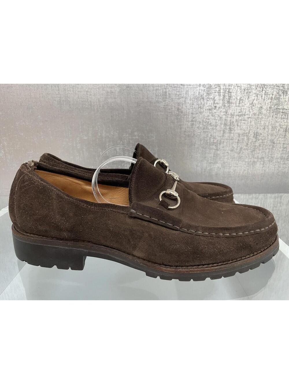 GUCCI Men's Dark Chocolate Suede Shoes Dress Loafers Brands Size 8.5 D (A306) - Picture 3 of 10